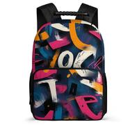 TPISLI Cartable Scolaire Graffiti CM1 CM2 pour Garçons Filles Cartable Colourful Motif 6-10 Ans Bookbag, Détails en Feutre Tissu 1680D Cadeau Anniversaire