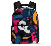 TPISLI Cartable Scolaire Graffiti École Primaire pour Fille Garçon Sac Collège Colourful 5-10 Ans Bookbag, Tissu 1680D Dos Rembourré Loisirs Sorties