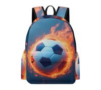 TPISLI Cartable Scolaire Imprimé Feu Football Garçon 7 Ans Sac d'École Football Garçons CE2 CM2 Daypack Grand Léger, Voyage Loisirs Promenade Usage Quotidien Randonnée