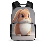 TPISLI Cartable Scolaire Lapin pour Filles Garçons CM1 CM2 Sac à Dos Animal Lapin 7-12 Ans Backpack, Détails en Feutre Dos Rembourré Promenade Randonnée