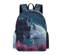 TPISLI Cartable Scolaire Loups Fille Garçon 7-11 Ans Sac à Dos Design Animal Loup CE2 CM1 Sac d'École Durable Grand Format pour Cours Voyage Loisirs, Book Bag Rentrée Scolaire et Cadeau