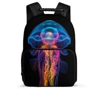 TPISLI Cartable Scolaire Méduse Motif Enfants 6-10 Ans Sac d'École Vie Marine Imprimé pour Élèves Cours Primaire Daypack, Léger Durable Détails en Feutre Voyage Quotidien