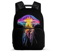 TPISLI Cartable Scolaire Méduse Motif Enfants 8-12 Ans Cartable Vie Marine pour Élèves CE1 CE2 Daypack, Poches Latérales Léger Durable Promenade Randonnée