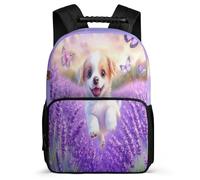 TPISLI Cartable Scolaire Mignon Chiot Motif pour Garçon Fille École Primaire Sac d'École Kawaii Chien 8-12 Ans Bookbag, Léger Durable Poignée Solide Loisirs Sorties