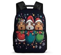TPISLI Cartable Scolaire Mignon Guinea Cochon pour Fille Garçon École Primaire Sac d'École Noël Thème 6-10 Ans School Bag, Tissu 1680D Poignée Solide Cadeau de Rentrée