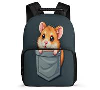 TPISLI Cartable Scolaire Mignon Hamster pour Élèves CP CE1 Sac Collège Drôle Animal 6-11 Ans School Bag, Poches Latérales Poignée Solide Cadeau Anniversaire