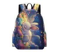 TPISLI Cartable Scolaire Mignon Lapin Fille Garçon 7-11 Ans Sac à Dos Design Lapin CE2 CM1 Sac d'École Durable Grand Format pour Cours Voyage Loisirs, Book Bag Rentrée Scolaire et Cadeau