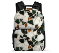 TPISLI Cartable Scolaire Motif Pierre Bloc pour Élèves 6-11 Ans, Sac à Dos Motif Marbre Sac d'École, Daypack, Léger Durable, Poches Latérales, Voyage Quotidien