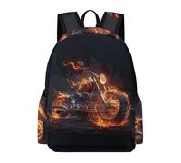 TPISLI Cartable Scolaire Moto Feu Élèves CE1 Cartable Moto Garçons CE2 CM2 Backpack Léger Durable Cadeau d'Anniversaire Sorties Loisirs Randonnée École Voyage