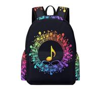 TPISLI Cartable Scolaire Musical Notes Motif Élève Garçon CE2 CM1 Sac à Dos Musique Élève Fille 8-12 Ans Sac d'École Ordinateur Portable Léger Imperméable pour Rentrée Scolaire Voyage et Cours