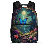 TPISLI Cartable Scolaire Papillon Design pour Filles 6-10 Ans Sac Collège 3D Papillon Cours Primaire Daypack, Détails en Feutre Poignée Solide Promenade Randonnée