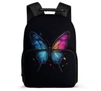 TPISLI Cartable Scolaire Papillon Illustration Enfants 7-12 Ans Cartable 3D pour Filles Garçons CM1 CM2 Backpack, Dos Rembourré Poignée Solide Rentrée Scolaire