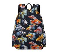 TPISLI Cartable Scolaire Poisson Coloré Garçon Fille 8-12 Ans Sac Animal Adorable Garçons CE2 CM2 Bookbag Grand Léger Cours Usage Quotidien Promenade Sorties Loisirs