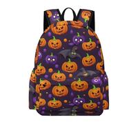 TPISLI Cartable Scolaire Thème Halloween Élèves 11-15 Ans Sac Scolaire Chauve-souris Adolescents 10-15 Ans Sac Collège Durable Imperméable Promenade Randonnée Sorties Loisirs