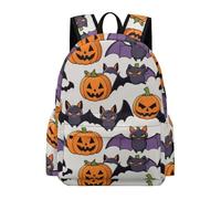 TPISLI Cartable Scolaire Thème Halloween Élèves CE1 Sac Chauve-souris Fille 9 Ans Daypack Imperméable Grand Cadeau d'Anniversaire Usage Quotidien Sorties Loisirs
