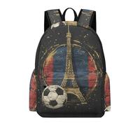TPISLI Cartable Soccer Ball Enfant Garçons Filles Sac À Dos Fauteuil Tour de Paris Motif École Primaire Étudiant Sac À Dos Pour Utilisation Quotidienne À L'extérieur/7-16 Ans