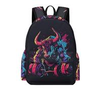 TPISLI Cartable Taureau Bison 8 Ans Enfant Fille Sac à Dos Vache Buffle CE1 CE2 Garçon Cartable Scolaire Léger Imperméable pour École Voyage Loisirs et Cours Usage Quotidien