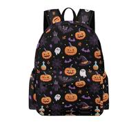 TPISLI Cartable Thème Halloween Chauve-souris Ado 12-15 Ans Sac Thème Halloween Élèves 12-15 Ans Sac Collège Durable À la Mode, Rentrée Scolaire Sorties Promenade Sorties Loisirs