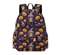 TPISLI Cartable Thème Halloween Thème Halloween Enfants CP CM1 Sac à Dos Chauve-souris Ado CM2 11 Ans Daypack Durable À la Mode Cadeau de Rentrée Voyage Sorties Loisirs Randonnée
