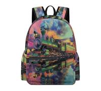 TPISLI Cartable Train Coloré Ado 12-15 Ans Sac d'École Chemin de Fer Élèves 12-15 Ans Sac Collège Durable À la Mode, Rentrée Scolaire Sorties Promenade Sorties Loisirs