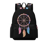 TPISLI Cartable Tribal Attrape-Rêves CE2 CM1 Fille Sac Scolaire Plumes 9 Ans Élève Garçon Sac à Dos Grand Durable pour Cours Voyage et Usage Quotidien, Bookbag Loisirs École Cadeau de Rentrée