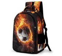 TPISLI Football Soccer En 3D Sac À Dos Fille Sac A Dos Fire Print Enfants Garçons Filles Grand Sac Ecole Fille Garçon Primaire Sac A Dos Scolaire Poids Léger Avec