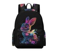 TPISLI Sac à Dos Animal Lapin Garçon Fille 12 Ans Cartable Lapin Collège Durable Imperméable pour Ordinateur Portable 13,3 Pouces École et Usage Quotidien Rentrée Scolaire