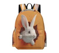 TPISLI Sac à Dos Animal Lapin Garçon Fille 7-10 Ans Cartable Imprimé Lapin 3D CE1 CE2 CM1 Sac d'École Léger Durable pour École Voyage Loisirs, Backpack Usage Quotidien et Sorties
