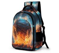 TPISLI Sac À Dos Basket-ball Spacieux Avec Beaucoup De Place Pour Les Adolescentes Et Garçons Flame Basket-ball Sac D’école Léger Pour Les Enfants