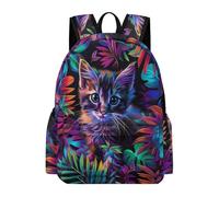 TPISLI Sac À Dos Chat Design Pour Filles 8 À 15 Ans, Grande Capacité Voituretable Animal Chaton Imprimé Garcon Pour École Primaire College, Léger Sacs Scolaire La Mode Et Décontracté