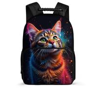TPISLI Sac à Dos Chat Enfants 8-12 Ans Sac d'École Chaton Design pour Enfants Cours Primaire Bookbag, Poignée Solide Dos Rembourré Promenade Randonnée