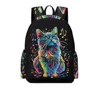 TPISLI Sac à Dos Chat Motif CM1 CM2 Garçon Cartable Chaton 10 Ans Élève Fille Sac d'École Imperméable Grand pour Usage Quotidien Promenade et Voyage Loisirs Cours Cadeau de Rentrée
