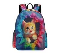 TPISLI Sac À Dos Chaton Imprimé Garçon Primaire CP CE CM, Voituretable Enfant Scolaire 9 À 15 Ans, Sac Ecole Animal Chat Motif Collège Léger Pour Loisirs Ou Voyages