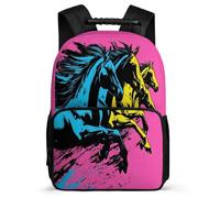 TPISLI Sac à Dos Cheval Illustration Enfants 7-11 Ans Cartable Animal Design pour Filles École Primaire School Bag, Tissu 1680D Dos Rembourré Promenade Randonnée