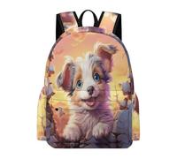 TPISLI Sac À Dos Chien Enfant, Grande Capacité Léger Cartables Filles Garçon 16,5 Pouces Sac A Dos A Dos De Chiot Animal Pour Scolaire Lycée Voyage