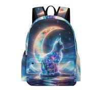 TPISLI Sac À Dos Coloré Chaton Motif Garcon Adolescent CE1 CE2, Voituretable Fille Animal Chat Design Décontracté Pour École Primaire College, Sac A Dos Scolaire Pour Enfants 7 À 14 Ans