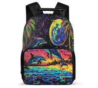 TPISLI Sac à Dos Dauphin pour Fille Garçon 6-11 Ans Sac Scolaire Vie Marine CE1 CE2 School Bag, Léger Durable Détails en Feutre Cadeau de Rentrée