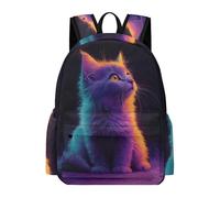 TPISLI Sac à dos d'école Fille 3e à 7e artable avec imprimé chat mignon Sac à dos Animal Chaton Motif Enfants pour garçons 7-12 ans pour l'école Voyage, Style, 42 x 30 x 15 cm, Artisanal