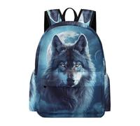 TPISLI Sac à dos d'écolier pour garçon - Motif loup - Sac à dos pour adolescent - Kawaii Animal Loup - Cartable pour filles de 7 à 12 ans, Style, 42 x 30 x 15 cm, Artisanal