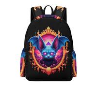TPISLI Sac à Dos Design Chauve-souris Élèves CM2 Cartable Thème Gothique Fille 9 Ans Backpack Léger Scolaire Cadeau d'Anniversaire Sorties Loisirs Usage Quotidien Promenade