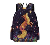 TPISLI Sac à Dos Design Coloré Renard Garçon Fille 7-10 Ans Cartable Animal Renard CP CE1 Sac d'École Léger Durable pour École Voyage Loisirs, Backpack Usage Quotidien et Sorties Promenade