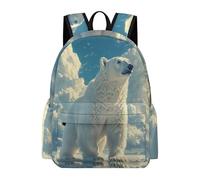 TPISLI Sac à Dos Design Ours Polaire Garçon Fille 9-12 Ans Sac Imprimé Animal Primaire CE1 CE2 Cartable Scolaire Léger Grand Format pour École Voyage Loisirs, School Bag Rentrée Scolaire et Cadeau