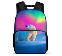 TPISLI Sac à Dos Design Polaire Ours Aurore pour Filles 8-12 Ans, Cartable Animal Enfants École Primaire, Bookbag, Tissu 1680D, Détails en Feutre, Rentrée Voyage