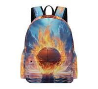 TPISLI Sac À Dos Enfant, Léger Confortable 5-13 Ans Cartable Garçon Primaire Maternelle Pique-nique Randonnée De Basket-ball Glace et Feu Et Basket-ball