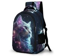 TPISLI Sac À Dos Enfant, Sac A Dos Chat de la Galaxie, Animal Imprimé Sac À Dos Enfants Sac À Dos Sac De Voyage Étudiant CArtable Livre Sac Animé Sac Mode Sac À Dos Pour Maternelle