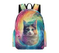 TPISLI Sac A Dos Fille Primaire, Voituretable Chat Illustration Pour Filles De CP CE1 CE2, Sac D'école Animal Chaton Design Pour Enfants À La Mode