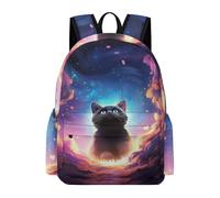 TPISLI Sac À Dos Galaxy Chat Léger Sac A Dos Scolaire Chaton Pour Adolescents Cartable Fille Garçon Voyage Randonnée Loisir, Cadeau Pour Enfants