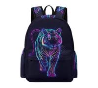 TPISLI Sac à Dos Garçon Fille Design Tigre 7 Ans Sac Imprimé Animal Primaire CE1 CE2 Cartable Scolaire Durable Grand Format pour École Voyage Loisirs, Bookbag Rentrée Scolaire et Cadeau