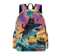 TPISLI Sac A Dos Garçons 10 Ans, Sac Drôle Chaton Imprimé D'école CE1 CE2 CM1 CM2 Voituretable Animal Chat Motif Pour Enfants Âgés De 7 À 12 Ans, Pour L'école Et Voyage