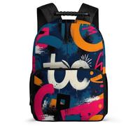 TPISLI Sac à Dos Graffiti Design Enfants 7-12 Ans Sac Collège Colourful pour Garçons Filles Cours Primaire Bookbag, Tissu 1680D Détails en Feutre Voyage Quotidien
